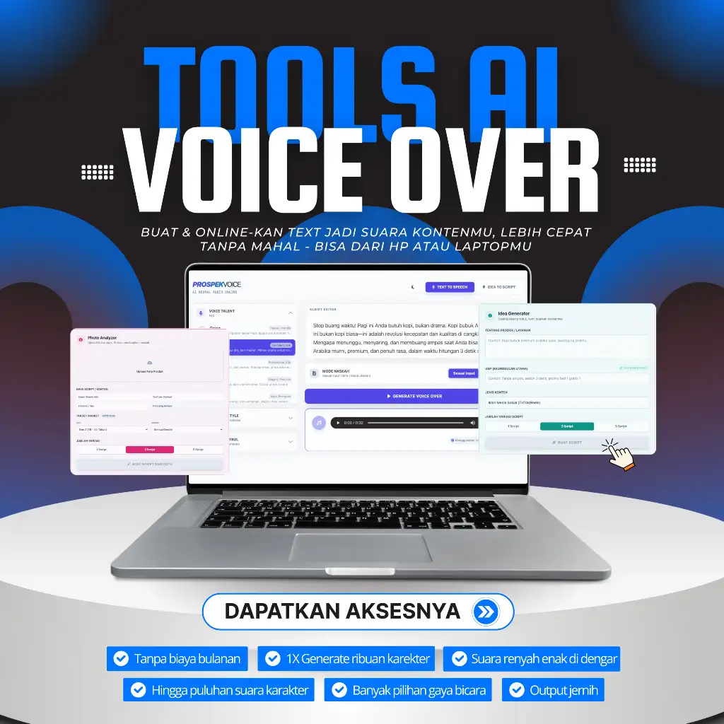 AI Tools Text to Speech - Rubah (Text dan Foto Produk) jadi Suara Natural